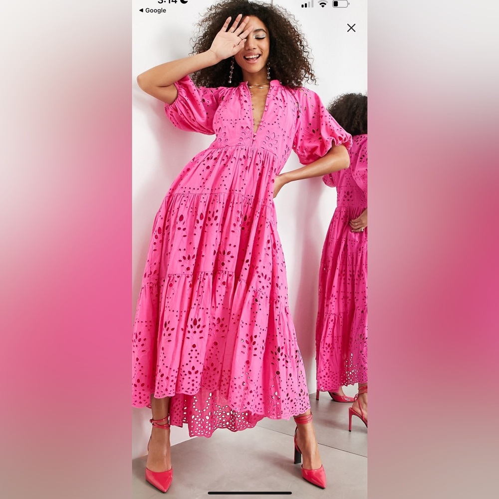 ASOS Edition tiered eyelet maxi dress